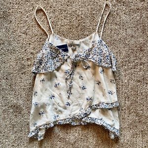 Blue & White Floral Tank